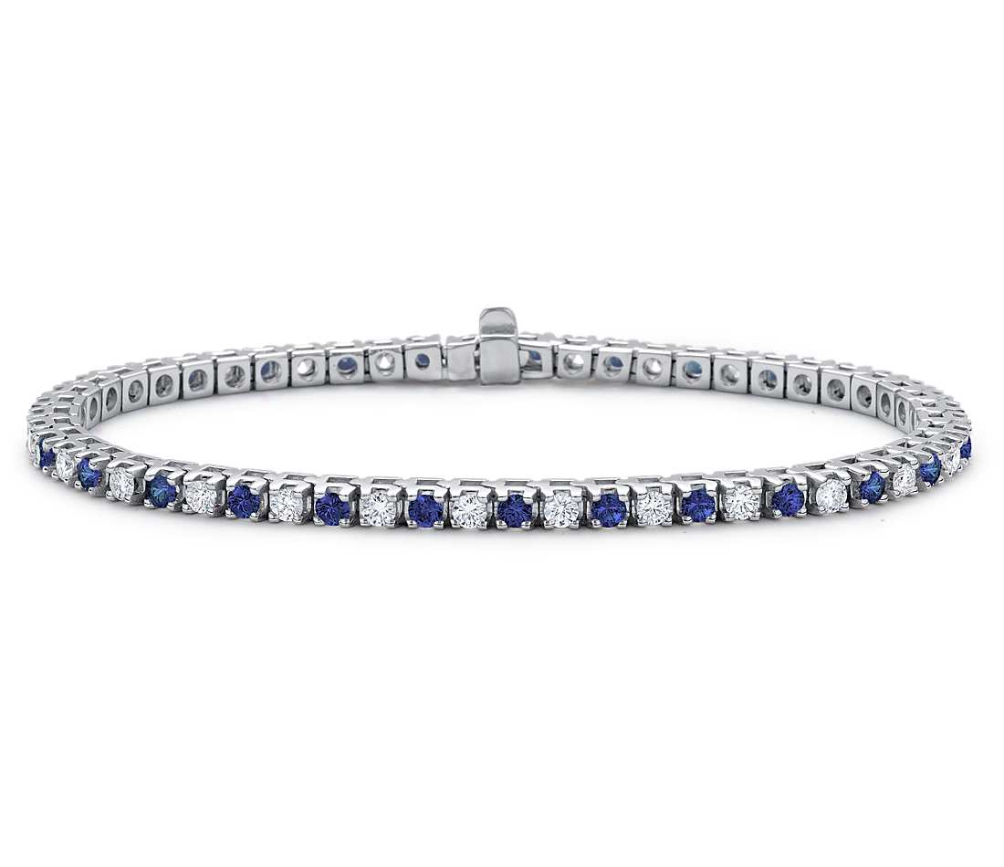 Tennis bracelet with 1.47 ct Sapphires and 1.17 ct Diamonds