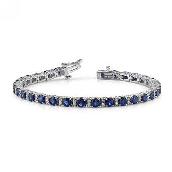 Tennis bracelet with 6.70 ct sapphires and 0.75 ct diamonds