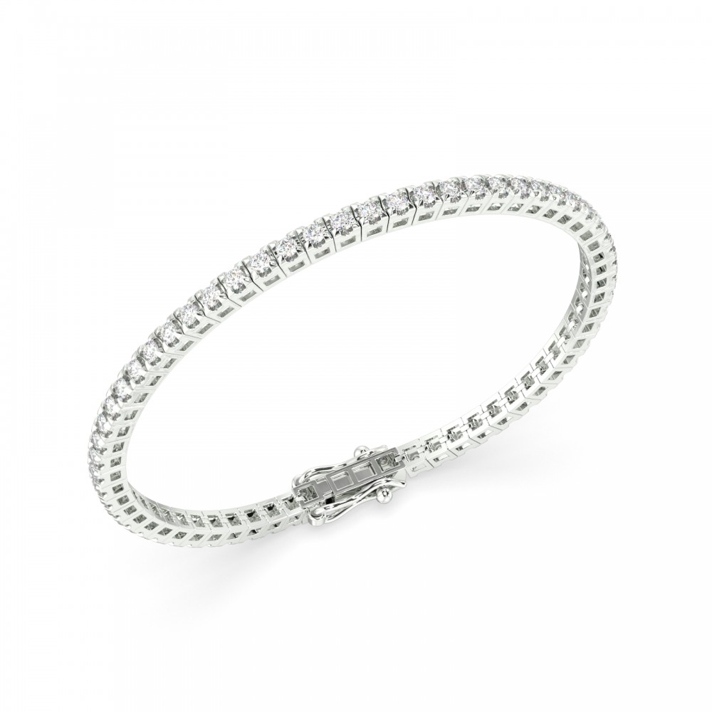 Tennis bracelet with 3.4 ct white diamonds