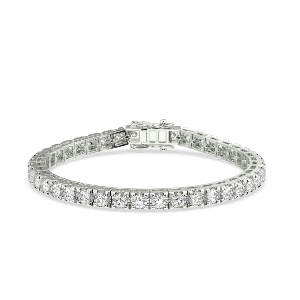 Tennis bracelet with 7.85 ct white diamonds