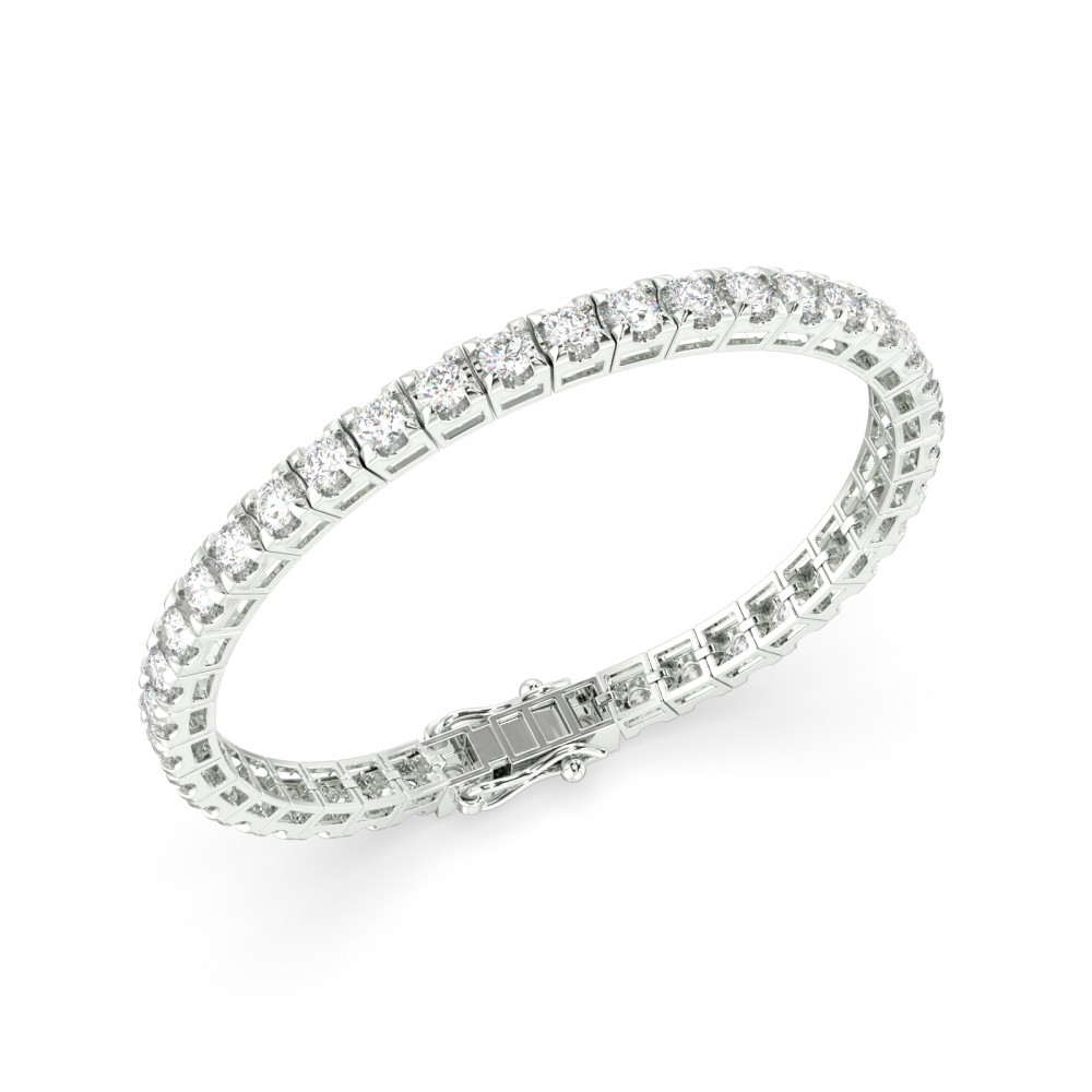 Tennis bracelet with 7.85 ct white diamonds