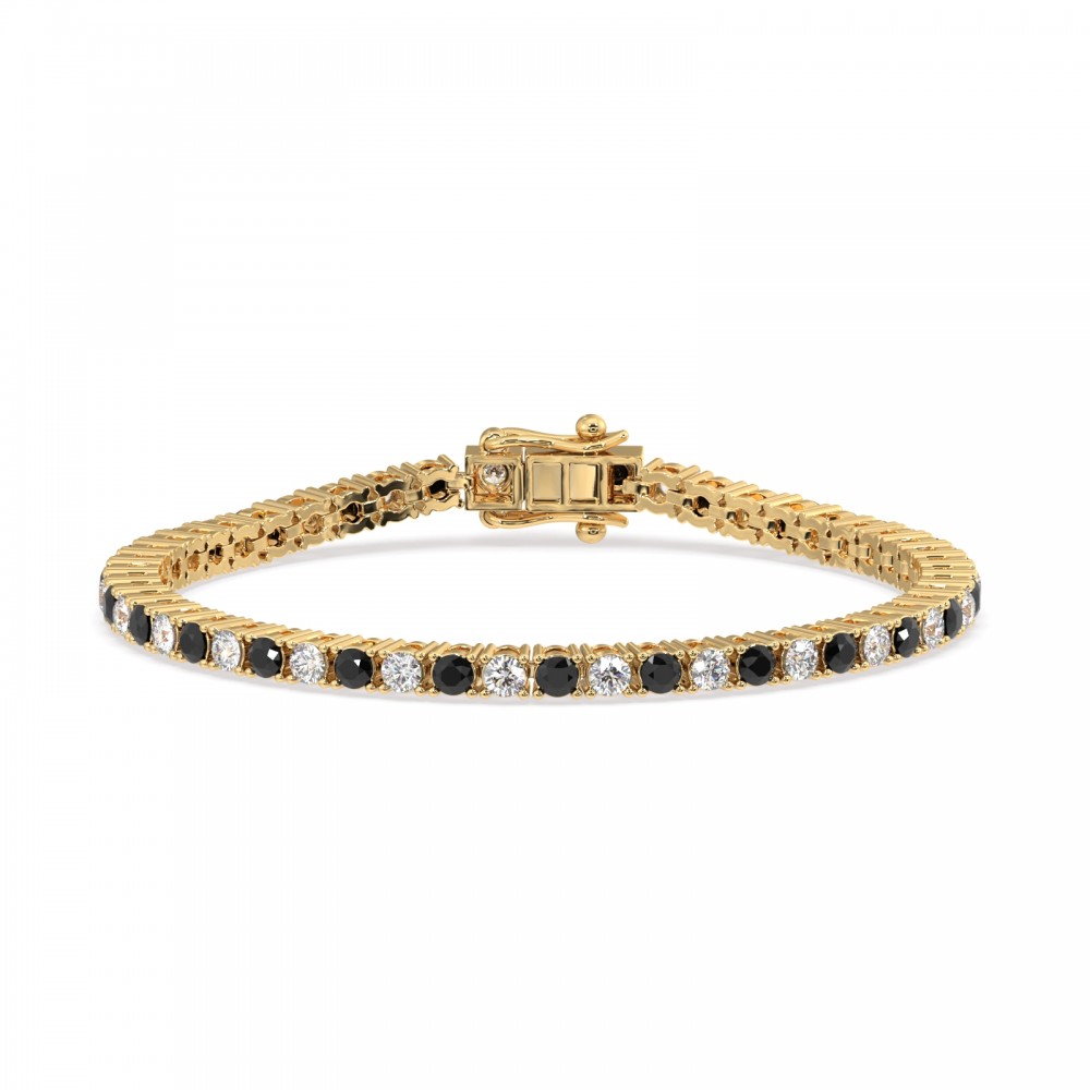 Tennis bracelet with 3.65ct Brown Diamonds and 4.15ct Black Diamonds