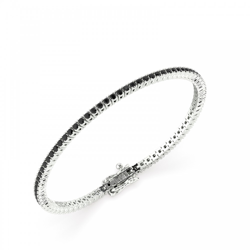 Tennis bracelet with 2.21 ct black diamonds