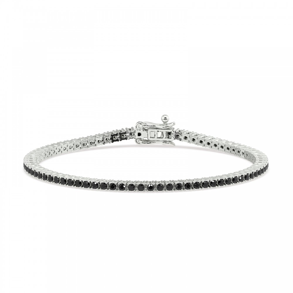 Tennis bracelet with 2.21 ct black diamonds