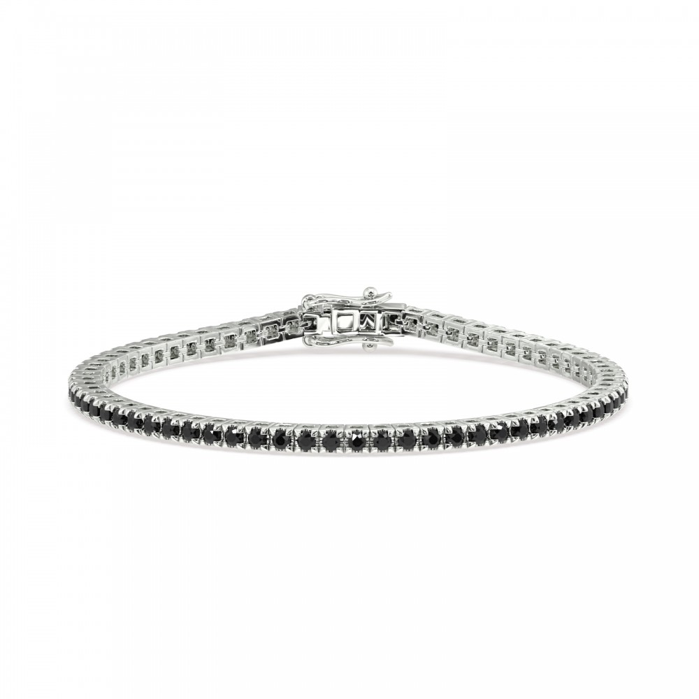 Tennis Bracelet with 2.5 ct Black Diamonds