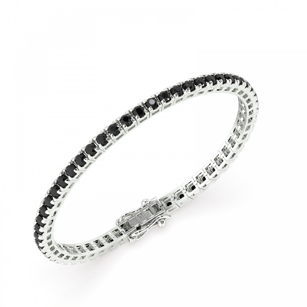 4.6 ct Black Diamond Tennis Bracelet