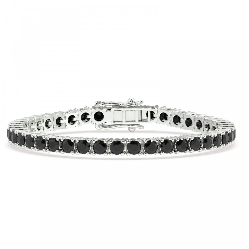 Tennis bracelet with 7.10 ct black diamonds