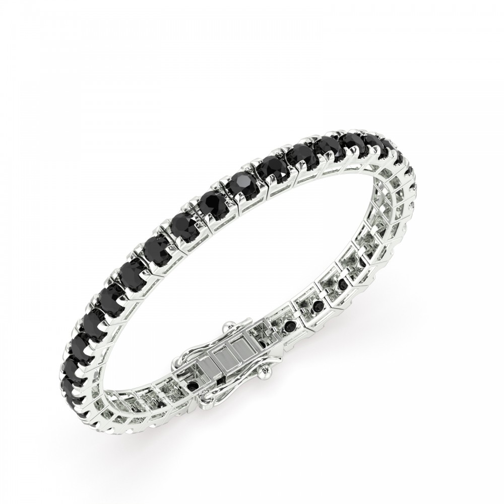 7.85 ct Black Diamond Tennis Bracelet
