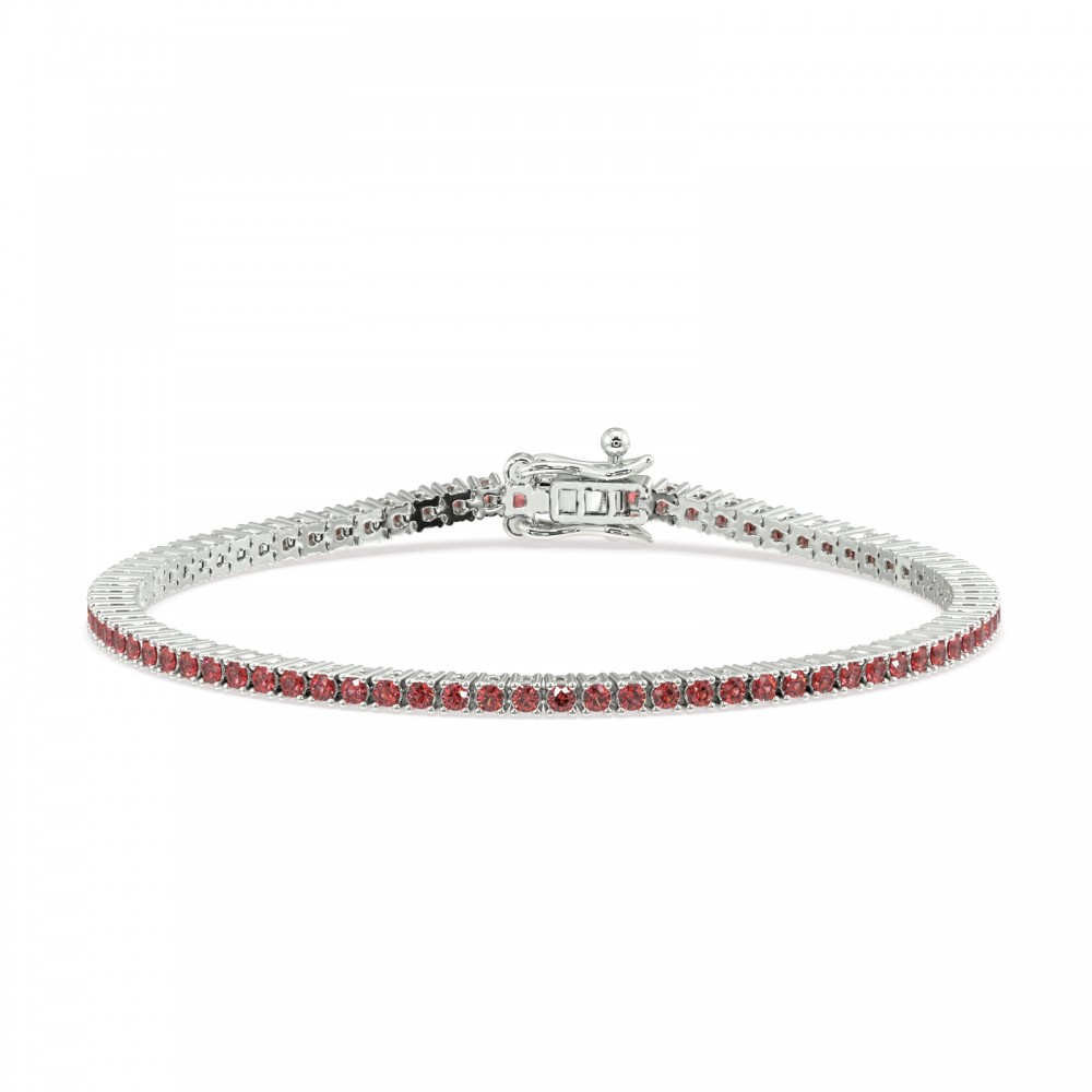 Tennis bracelet with 2.88 ct rubies