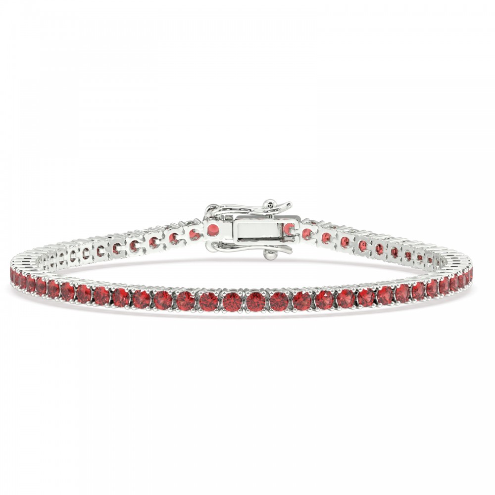 Tennis bracelet with 4.05 ct rubies