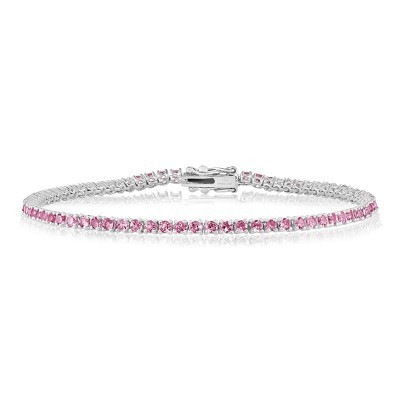 6.44 ct pink sapphire tennis bracelet