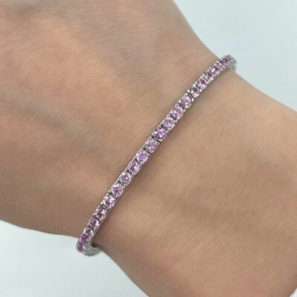 5.79 ct pink sapphire tennis bracelet
