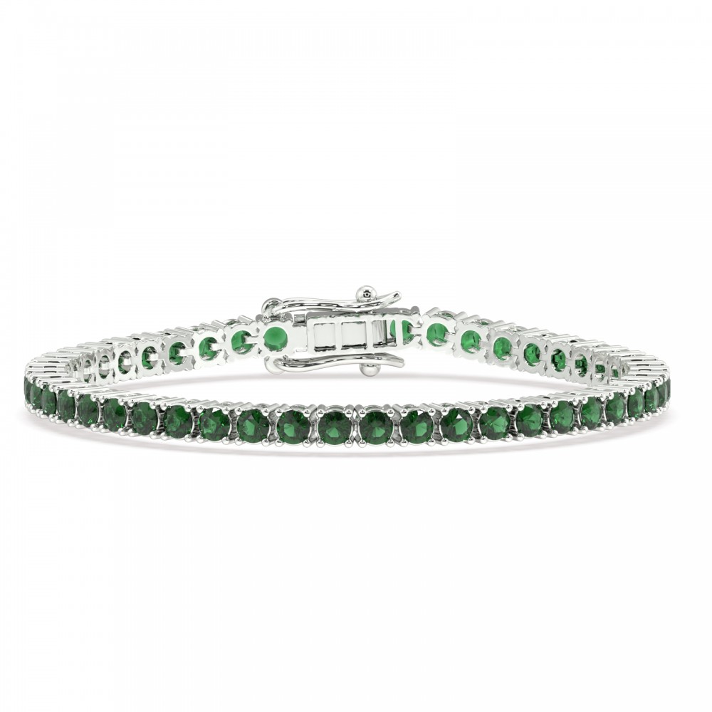 Tennis bracelet with 4.59 ct emeralds