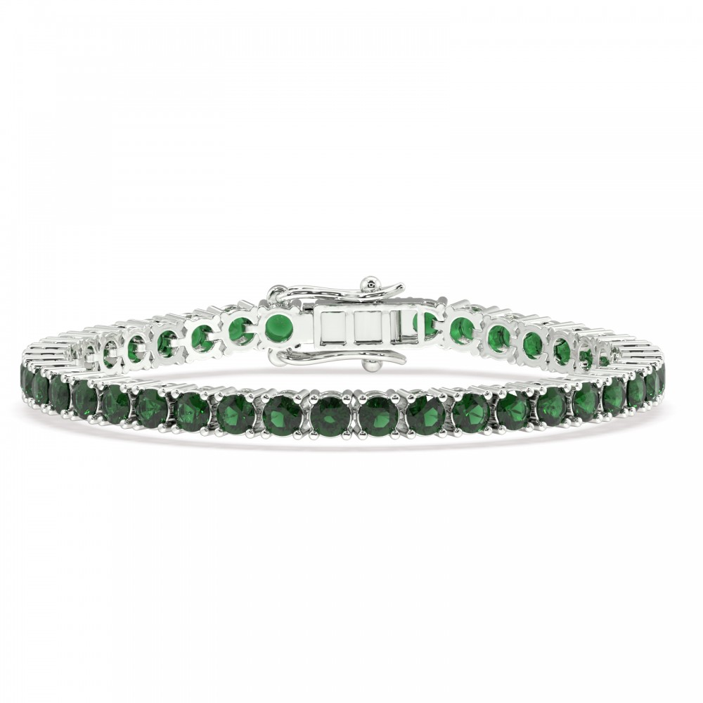 Tennis bracelet with 9.46 ct emeralds