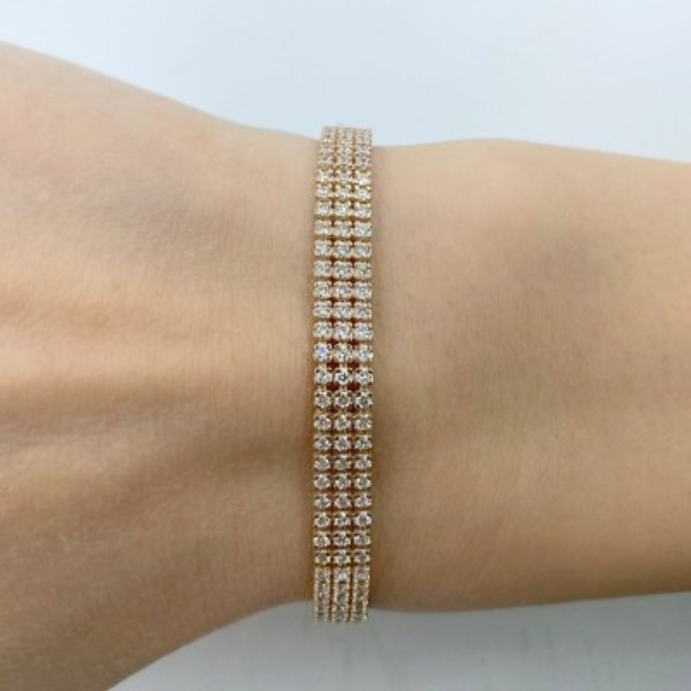 Triple Tennis Bracelet with 4.06 ct Diamonds