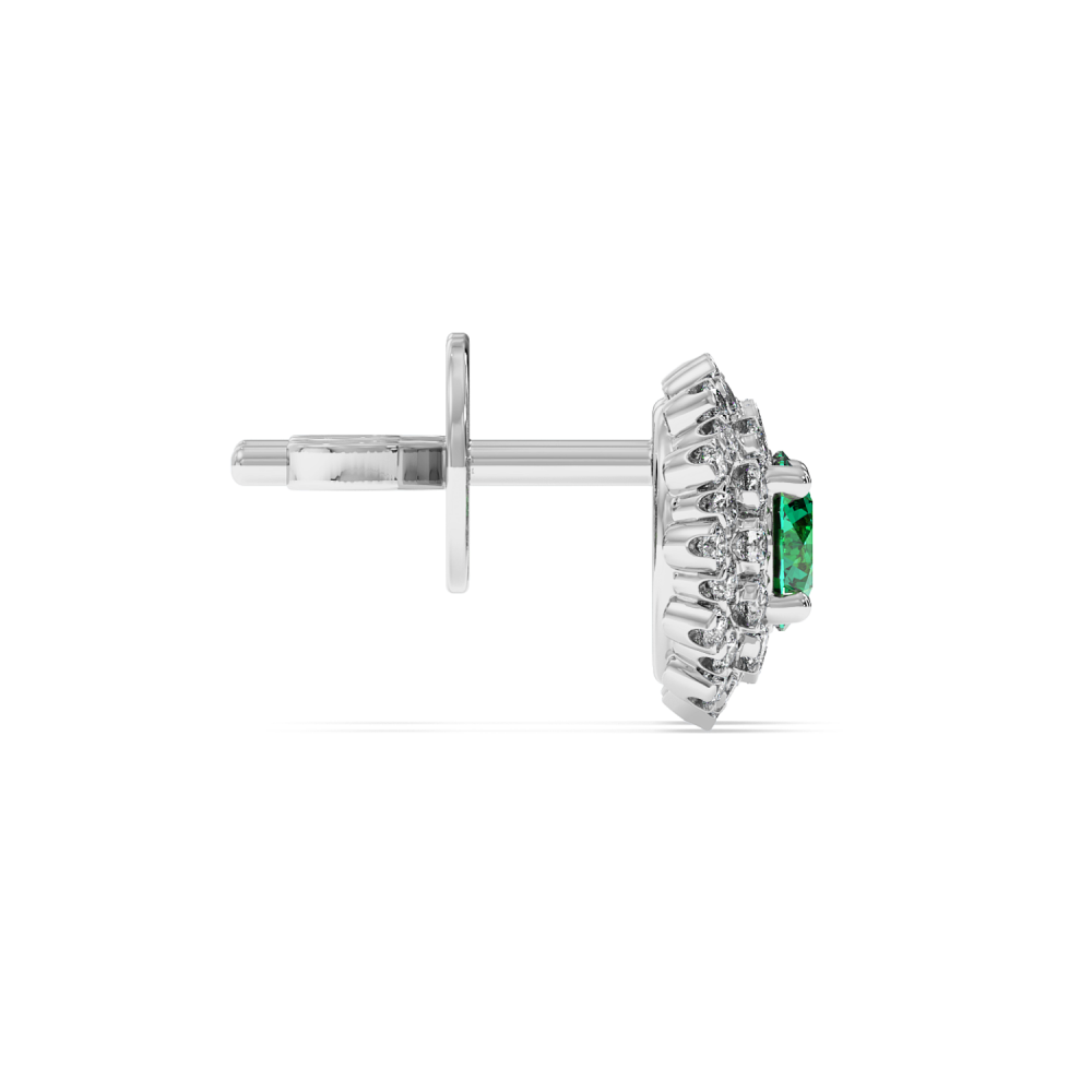 Earrings with Diamonds of 0.43 ct and Emeralds of 0.46 ct