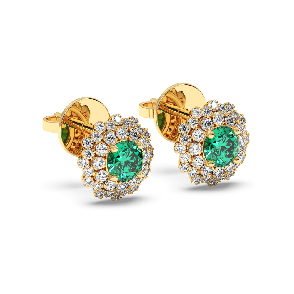 Earrings with Diamonds of 0.43 ct and Emeralds of 0.46 ct