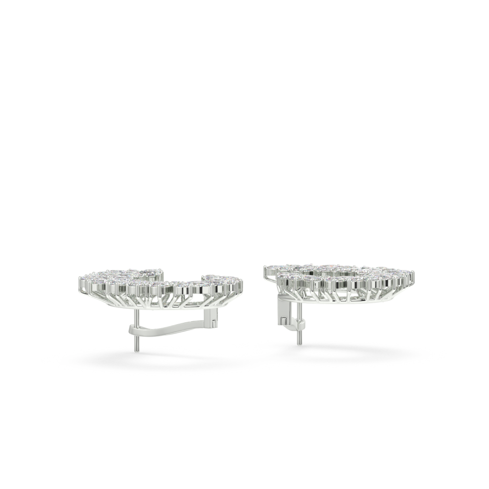 Earrings with 3.21ct Marquise Cut Diamonds, 1.66ct Pear Cut Diamonds and 0.61ct Round Diamonds