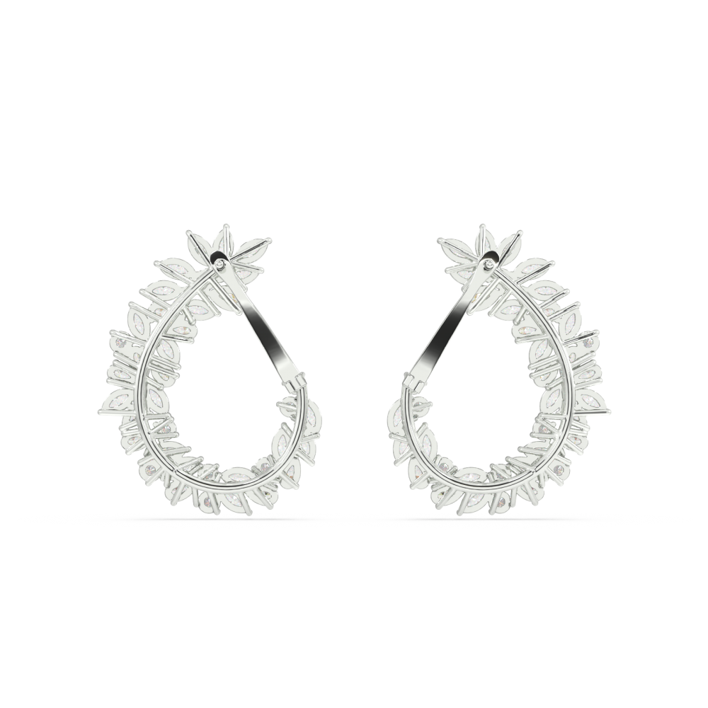 Earrings with 3.21ct Marquise Cut Diamonds, 1.66ct Pear Cut Diamonds and 0.61ct Round Diamonds