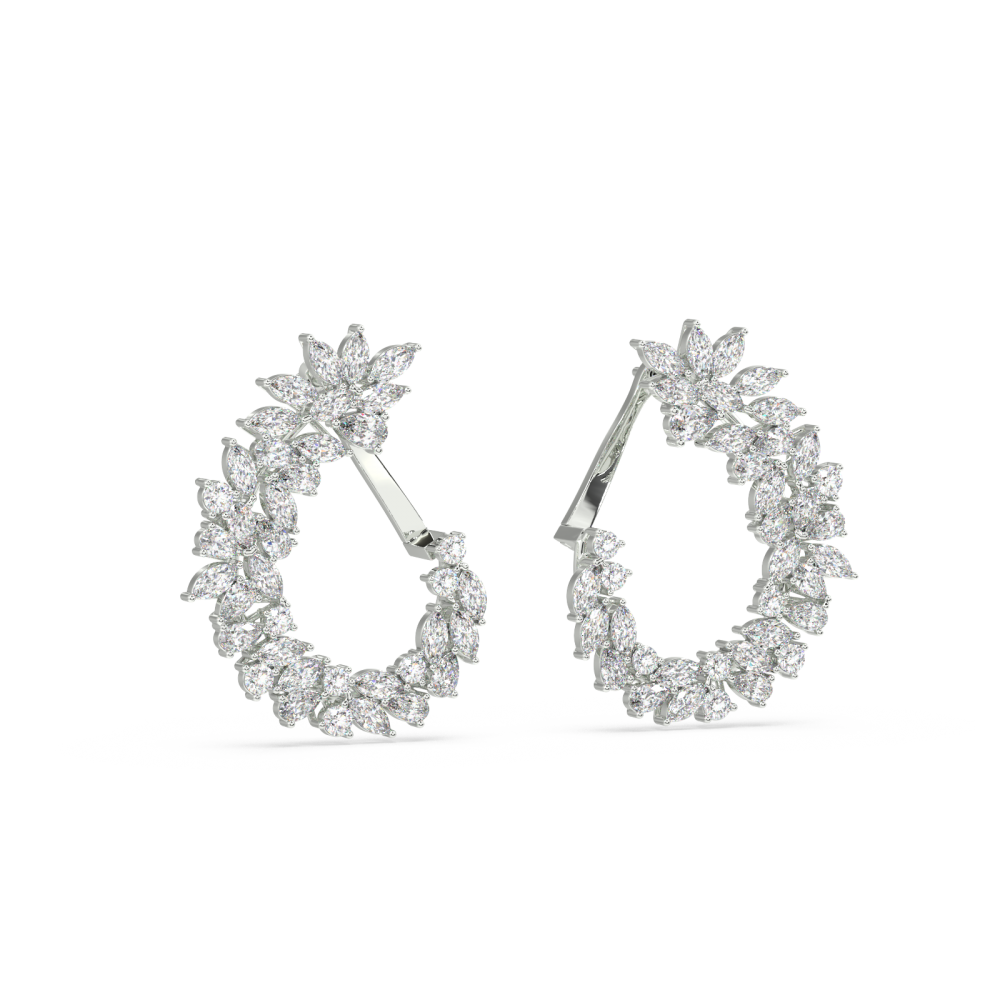 Earrings with 3.21ct Marquise Cut Diamonds, 1.66ct Pear Cut Diamonds and 0.61ct Round Diamonds