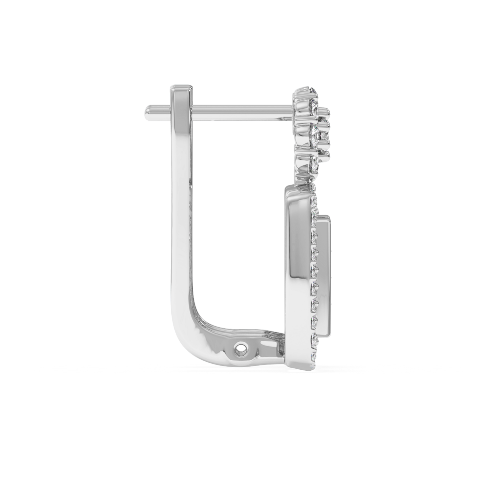 Earrings with 0.64ct Princess Cut Diamonds and 0.93ct Round Diamonds