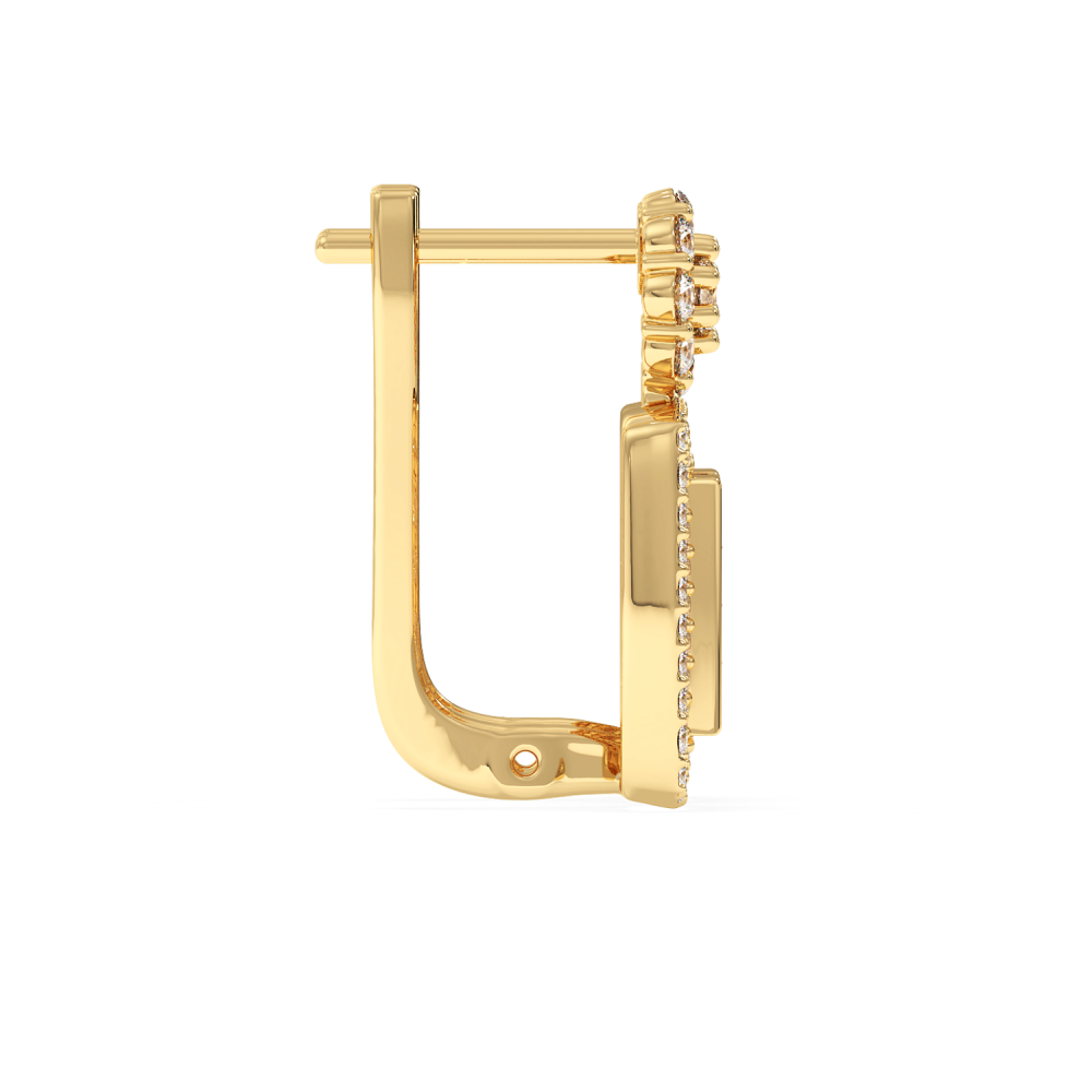 Earrings with 0.64ct Princess Cut Diamonds and 0.93ct Round Diamonds