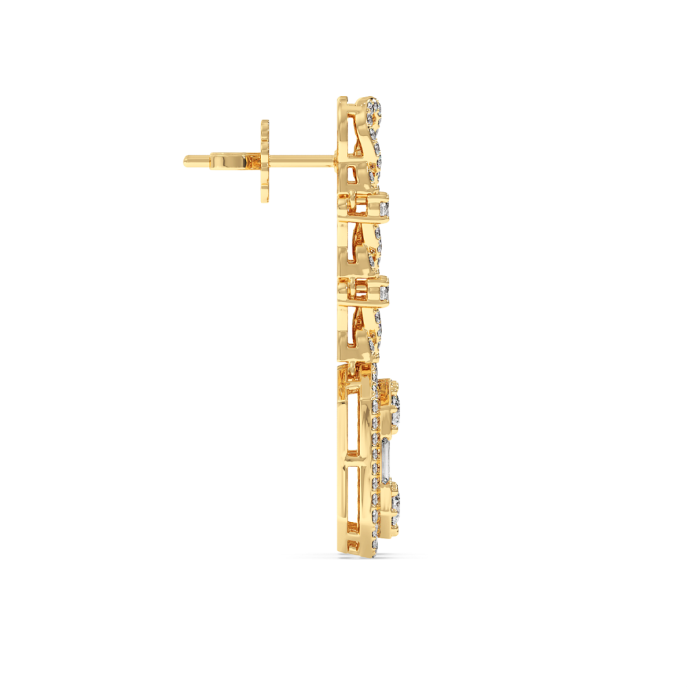 Earrings with 1.64ct Round Diamonds, 0.80ct Baget Diamonds and 0.40ct Emerald Cut Diamonds