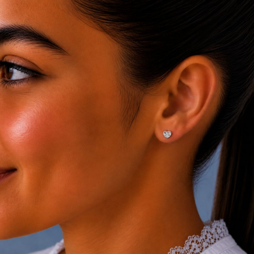 Heart earrings with Diamonds 0.19ct