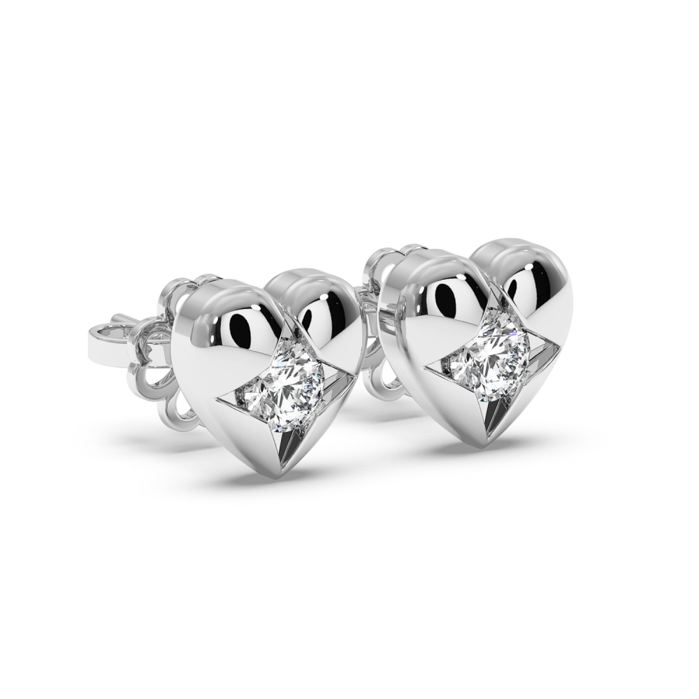 Heart earrings with Diamonds 0.19ct
