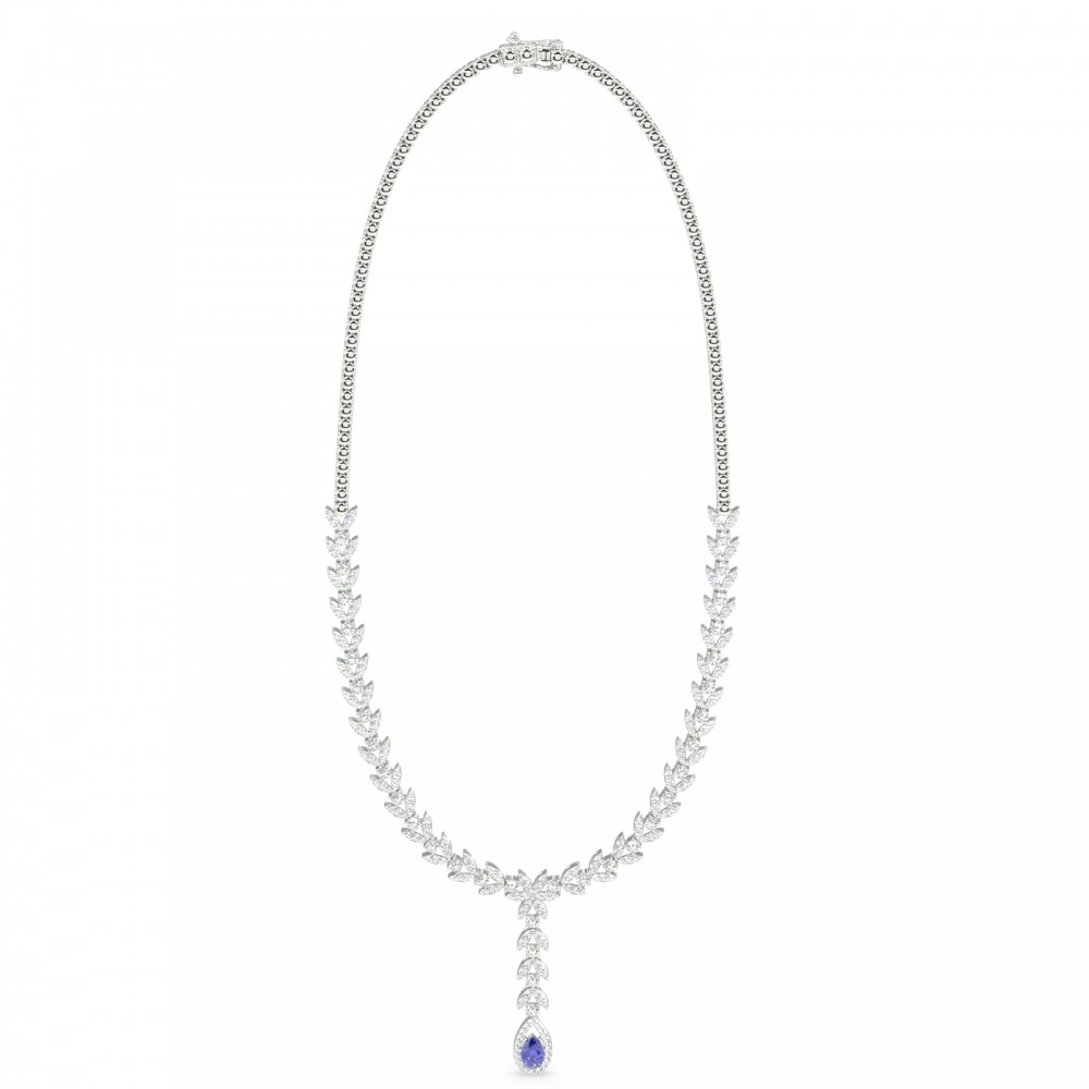 Necklace with 3.74 ct diamonds and 0.63 ct Tanzanite