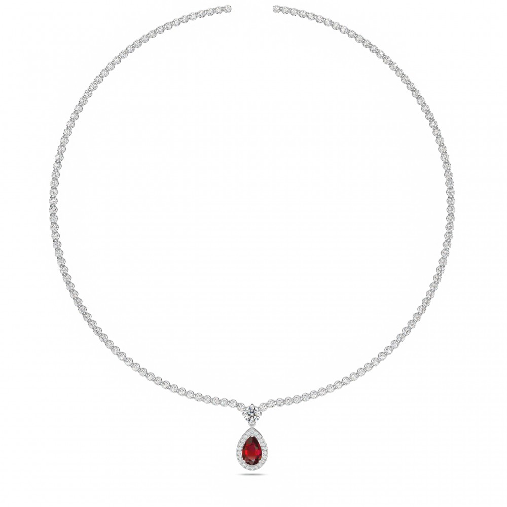 Necklace with 4.80 ct Diamonds and 1.00 ct Ruby