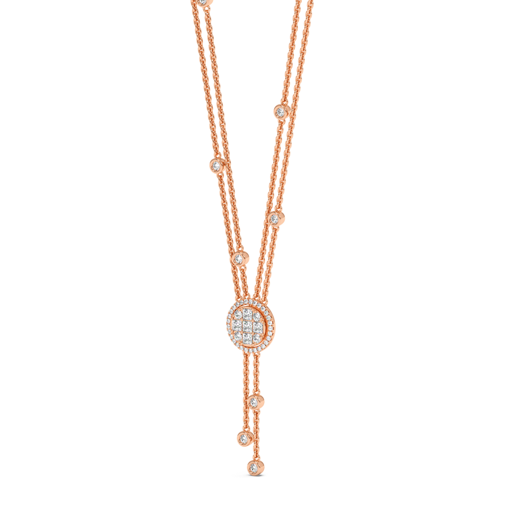 Necklace with 0.50ct Princess Cut Diamonds and 0.60ct Round Diamonds