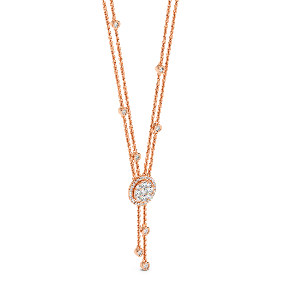 Necklace with 0.50ct Princess Cut Diamonds and 0.60ct Round Diamonds