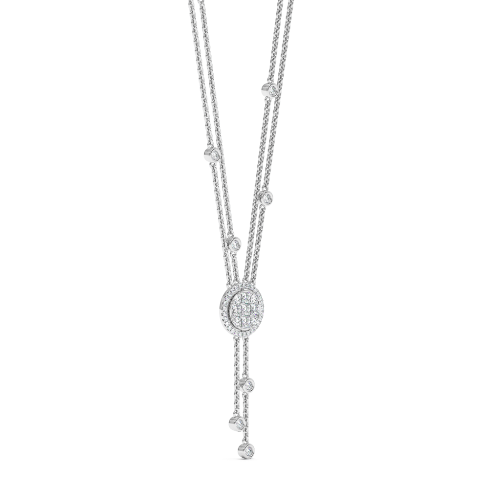 Necklace with 0.50ct Princess Cut Diamonds and 0.60ct Round Diamonds