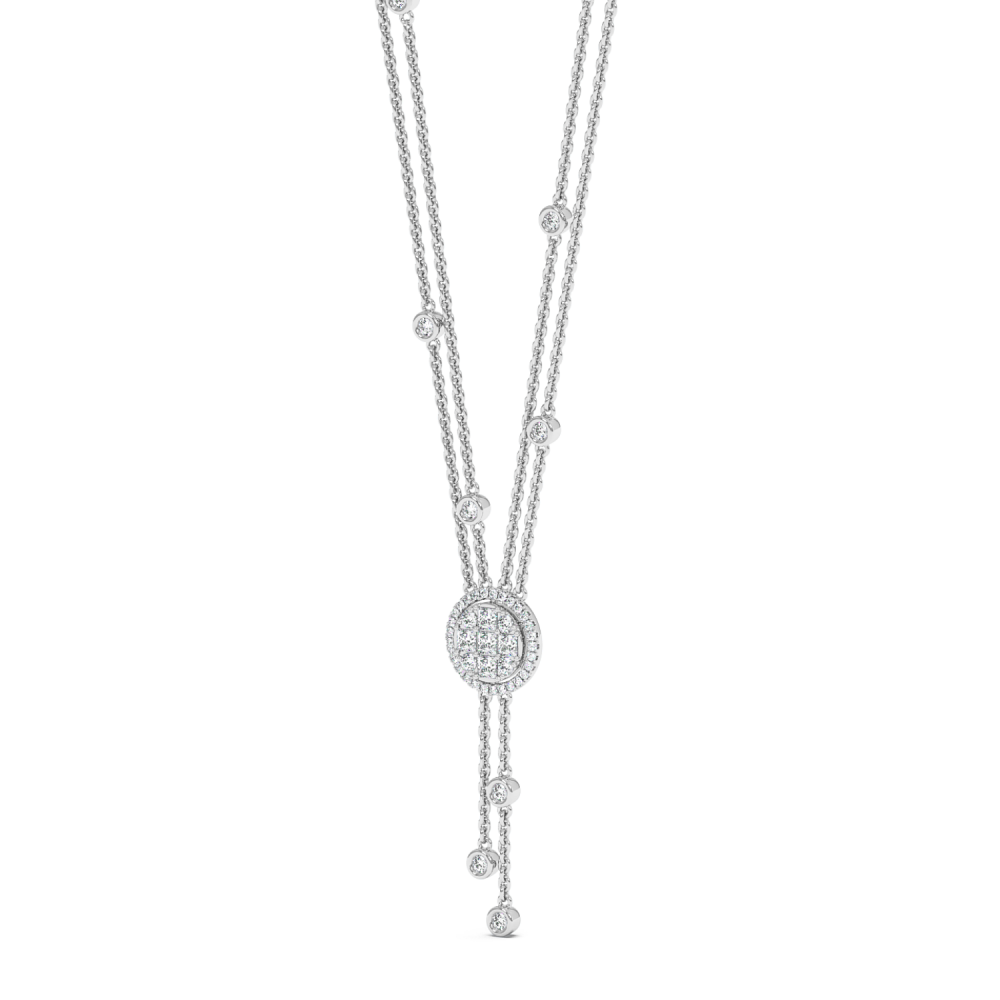 Necklace with 0.50ct Princess Cut Diamonds and 0.60ct Round Diamonds