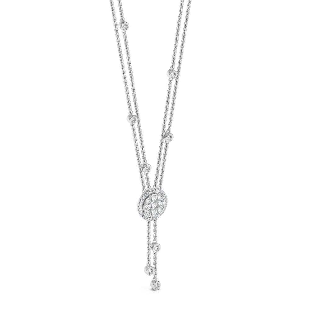 Necklace with 0.50ct Princess Cut Diamonds and 0.60ct Round Diamonds