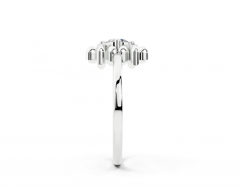 Ring with 0.33ct Cushion Cut center diamond and 0.05ct round diamonds