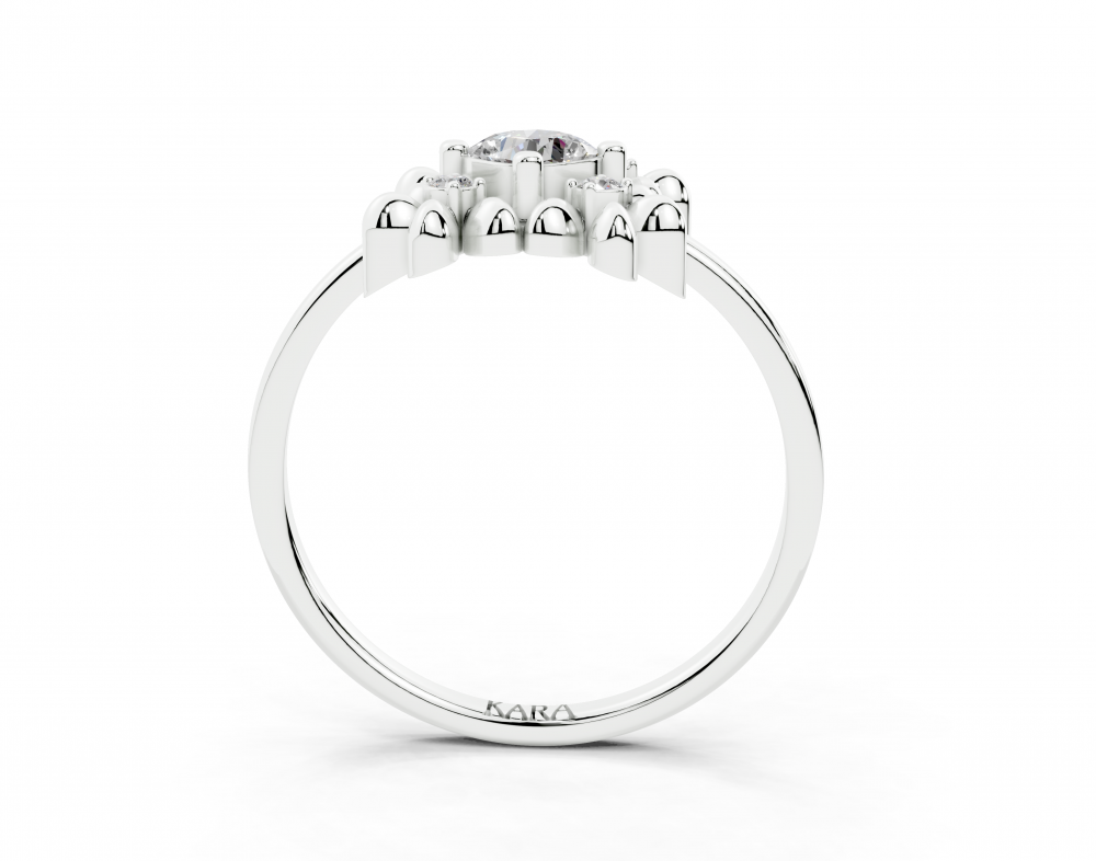 Ring with 0.33ct Cushion Cut center diamond and 0.05ct round diamonds