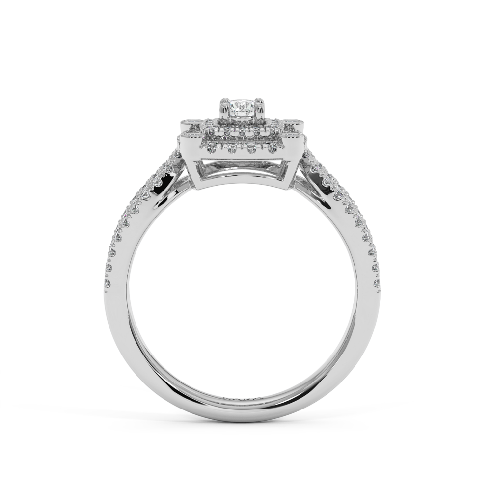 Ring with 0.13 ct center diamond and 0.53 ct side diamonds