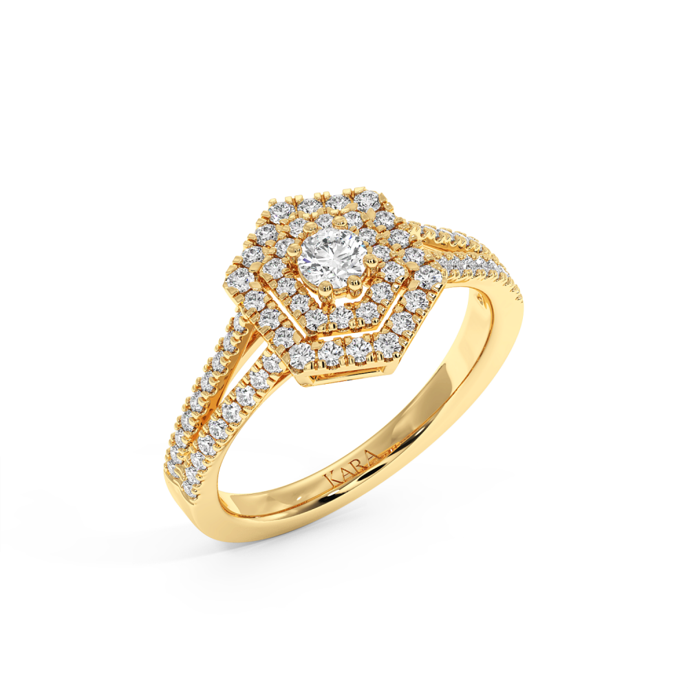 Ring with 0.16 ct center diamond and 0.47 ct side diamonds