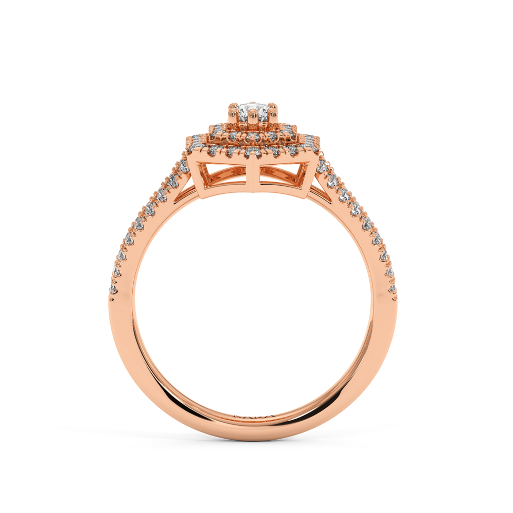 Ring with 0.16 ct center diamond and 0.47 ct side diamonds