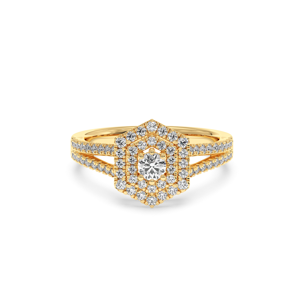 Ring with 0.16 ct center diamond and 0.47 ct side diamonds