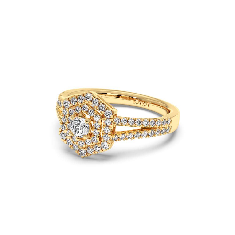 Ring with 0.16 ct center diamond and 0.47 ct side diamonds