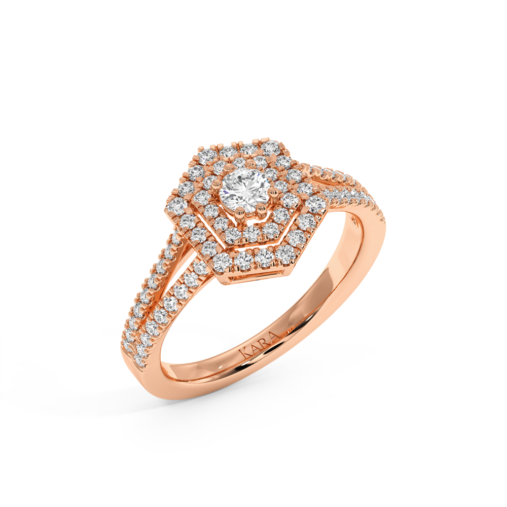 Ring with 0.16 ct center diamond and 0.47 ct side diamonds