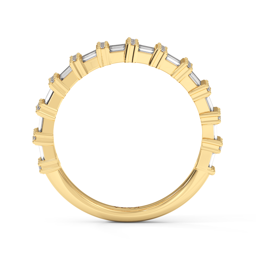 Ring with 0.23 ct Round Diamonds and 0.43 ct Baget Diamonds