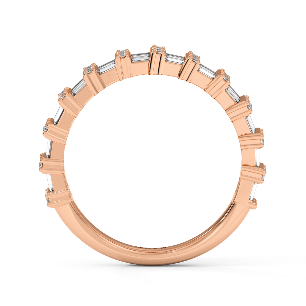 Ring with 0.23 ct Round Diamonds and 0.43 ct Baget Diamonds