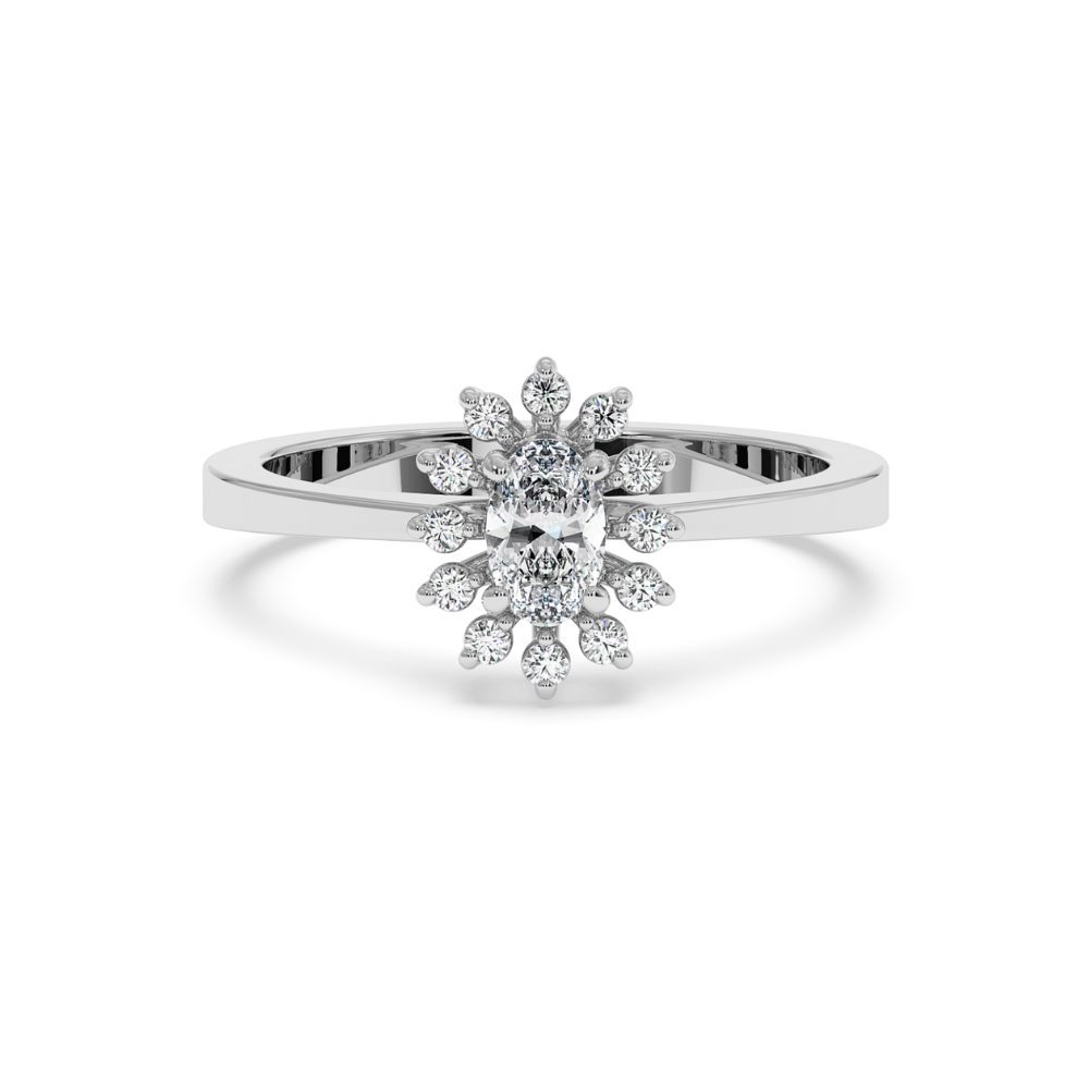 Engagement Ring with 0.52 ct center diamond and 0.20 ct side diamonds