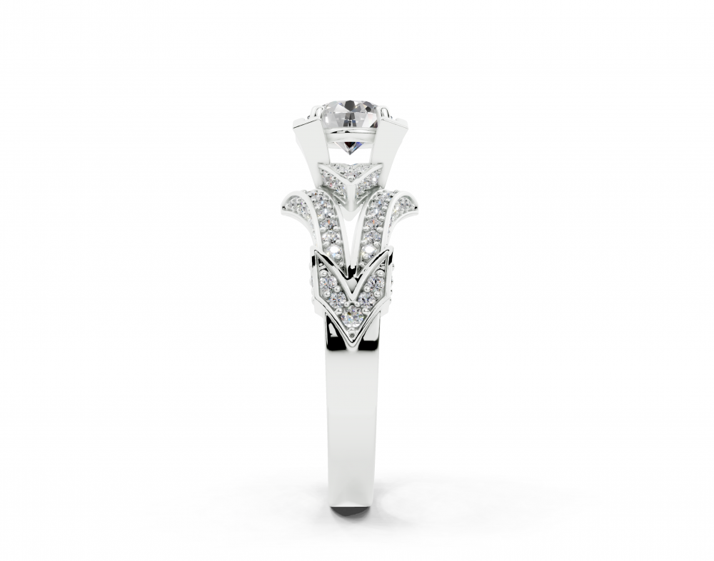 Ring with 0.80ct center diamond and 0.63ct side diamonds