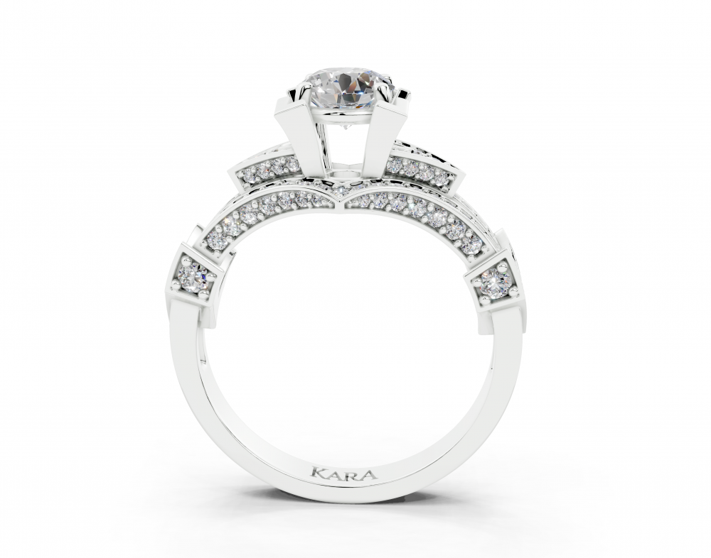 Ring with 0.80ct center diamond and 0.63ct side diamonds