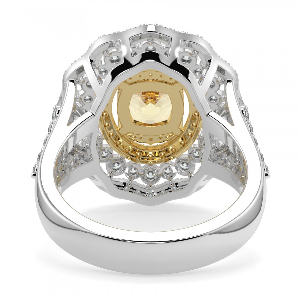 Ring with 1.51 ct center diamond and 1.08 ct side diamonds